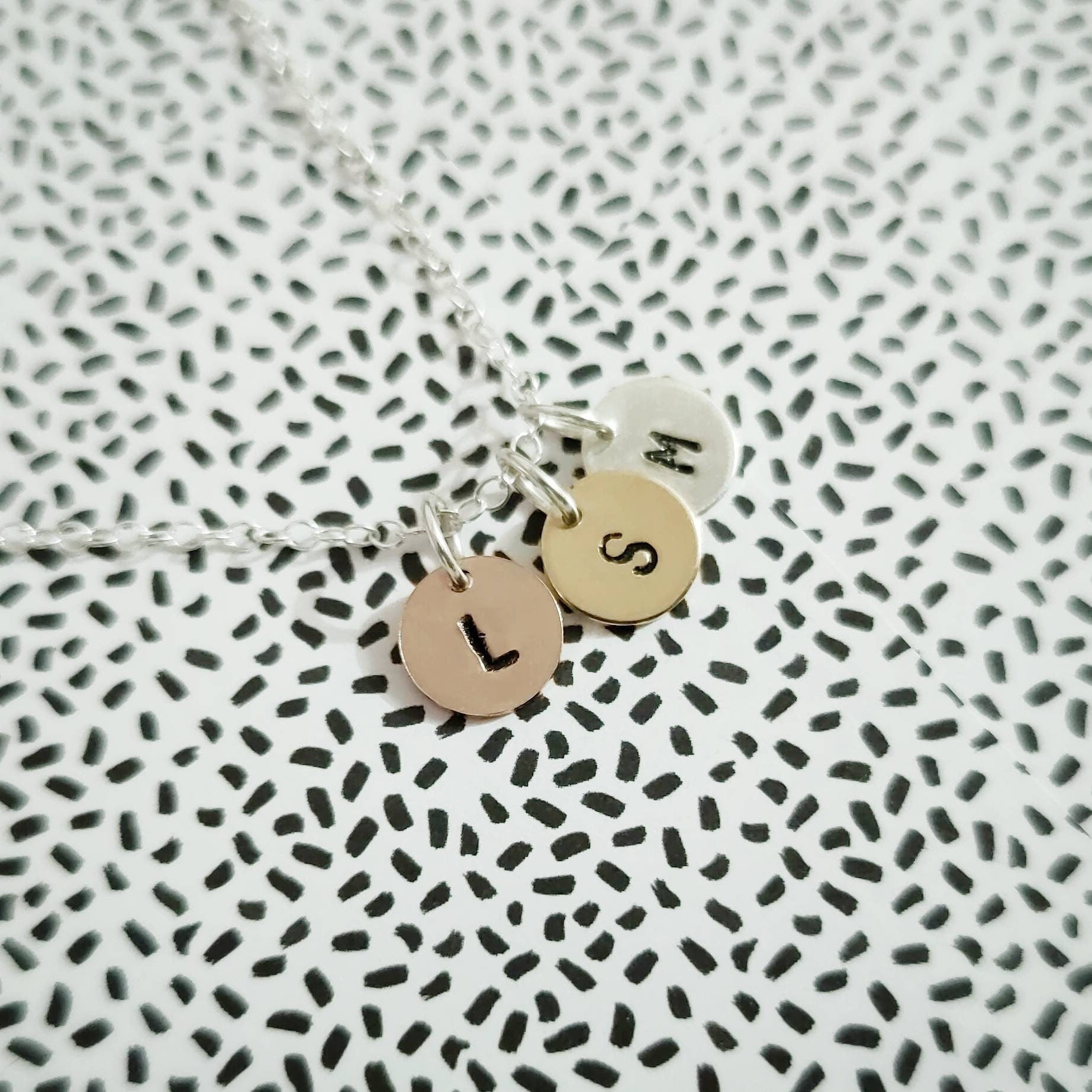 Initial Letter Hand Stamped Necklace