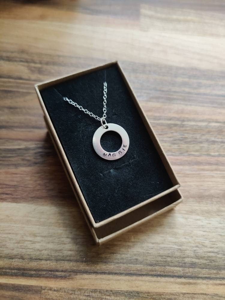 Stamped hot sale silver necklace